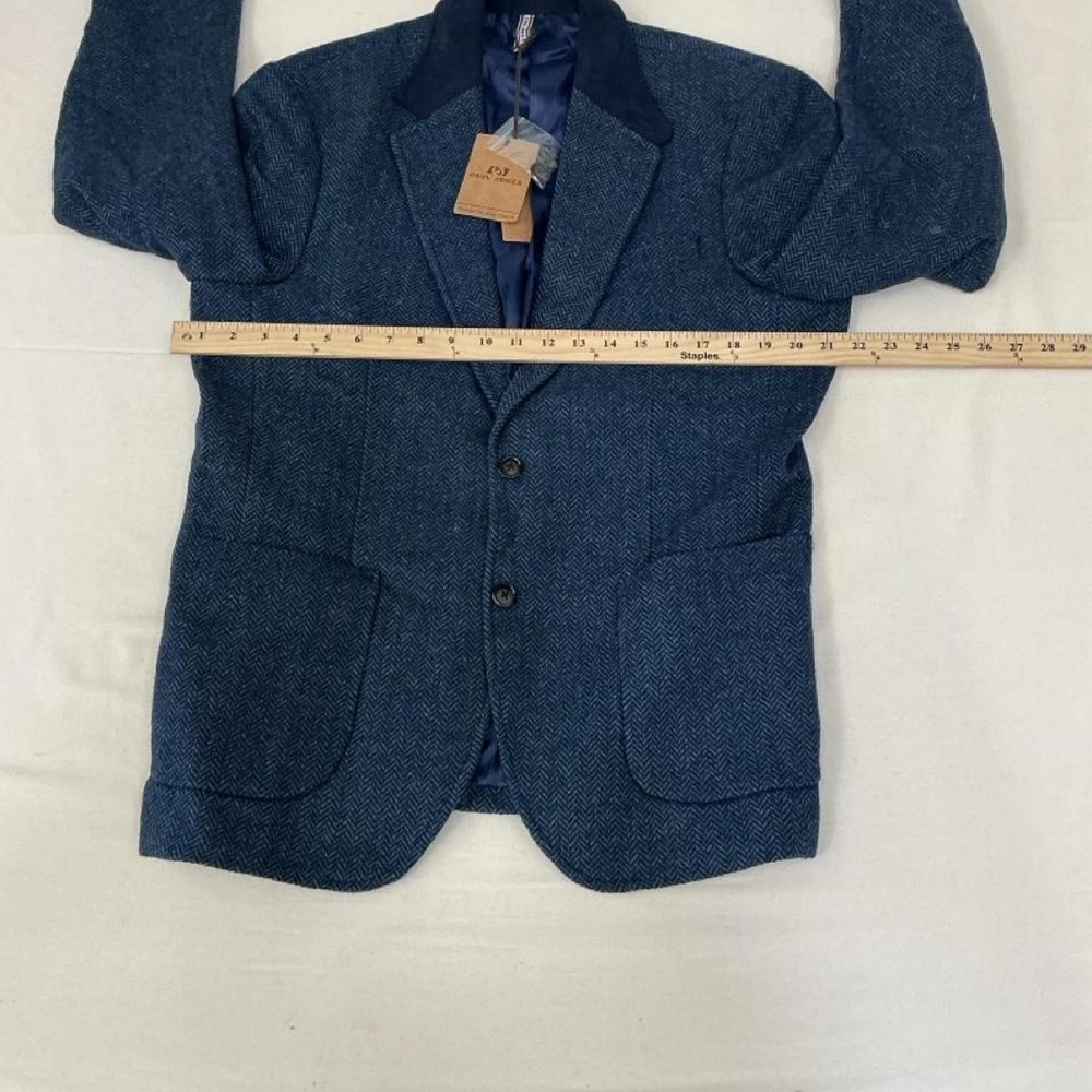 Blue herringbone blazer jacket - Picture 5 of 5